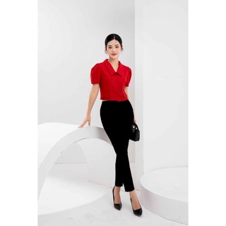 Áo sơ mi dáng croptop, cổ sen nhọn mmoutfit ao0423354