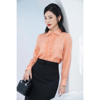 Áo sơ mi cổ đức, nẹp bèo mmoutfit ao0224322