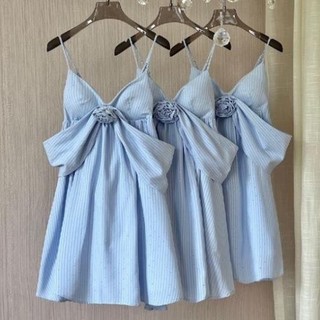VÁY  kẻ hàn đính đá  2 dây trễ vai