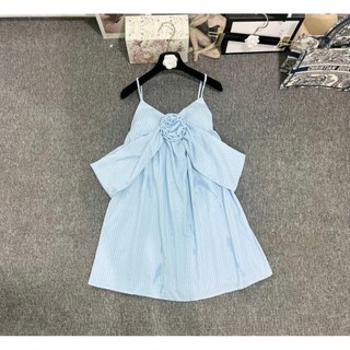 VÁY  kẻ hàn đính đá  2 dây trễ vai