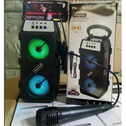 Loa karaoke bluetooth PTH 2322 phiên bản cao cấp 2023,loa không dây tặng kèm mic hát âm thanh đỉnh cao cùng đèn led HOT | BigBuy360 - bigbuy360.vn