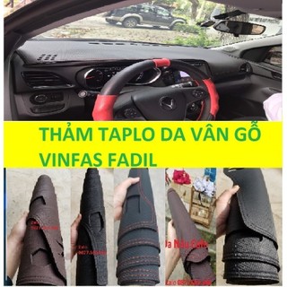 Thảm taplo VINFAST FADIL 3 lớp thảm lót taplo da vân gỗ ô tô nhung lông cừu da vân carbon đẹp