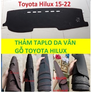 Thảm taplo TOYOTA HILUX 3 lớp thảm lót taplo da vân gỗ ô tô nhung lông cừu da vân carbon đẹp