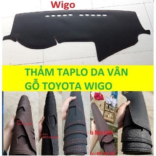 Thảm taplo TOYOTA WIGO 3 lớp thảm lót taplo da vân gỗ ô tô nhung lông cừu da vân carbon đẹp