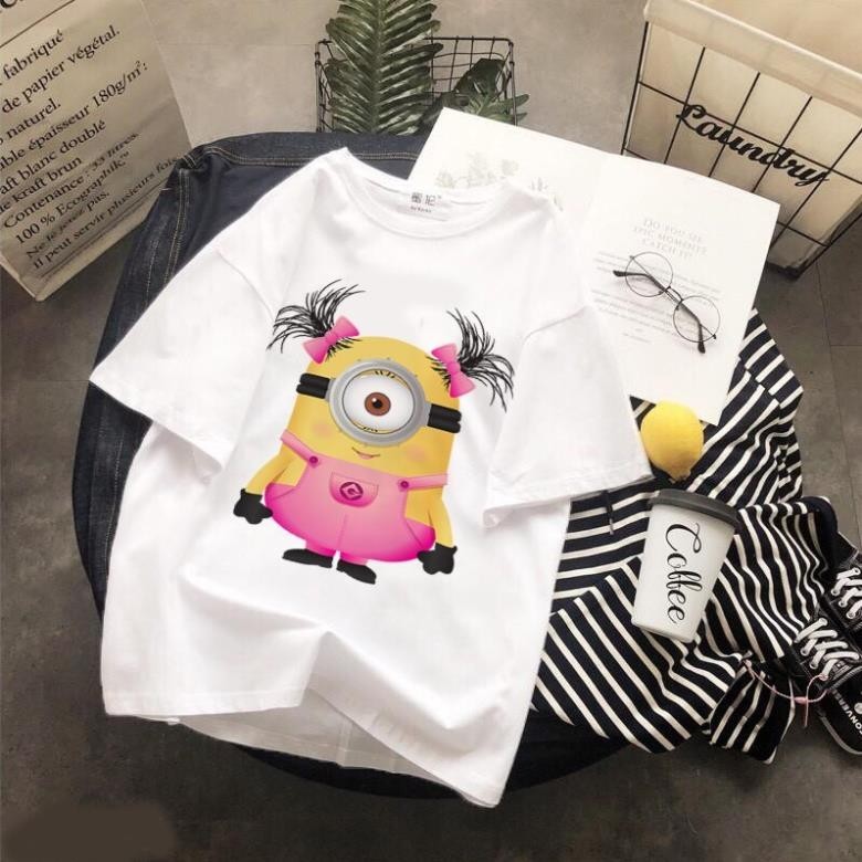 Áo thun Unisex Cotton Siêu minion cột tóc đáng yêu UT