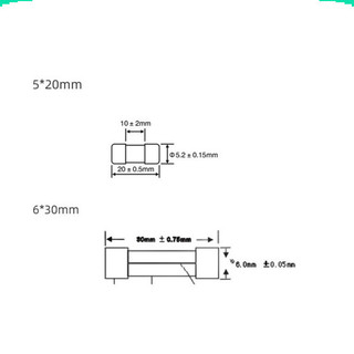 [Giá sỉ] (50 cái) Cầu chì sứ, cầu chì bảo vệ ngắn mạch 5x20mm, 6x30mm