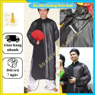 Áo dài the khăn xếp nam truyền thống, Áo dài nam truyền thống màu Đen mặc biểu diễn, tế lễ
