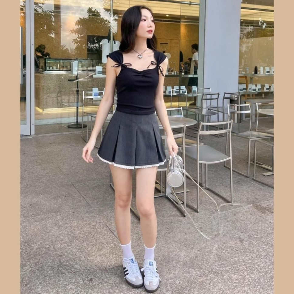 Áo kiểu 2 dây nơ  phong cách xinh xắn, dễ thương CUTE, siêu hot hit, thích hợp với mọi phong cách A89 | BigBuy360 - bigbuy360.vn