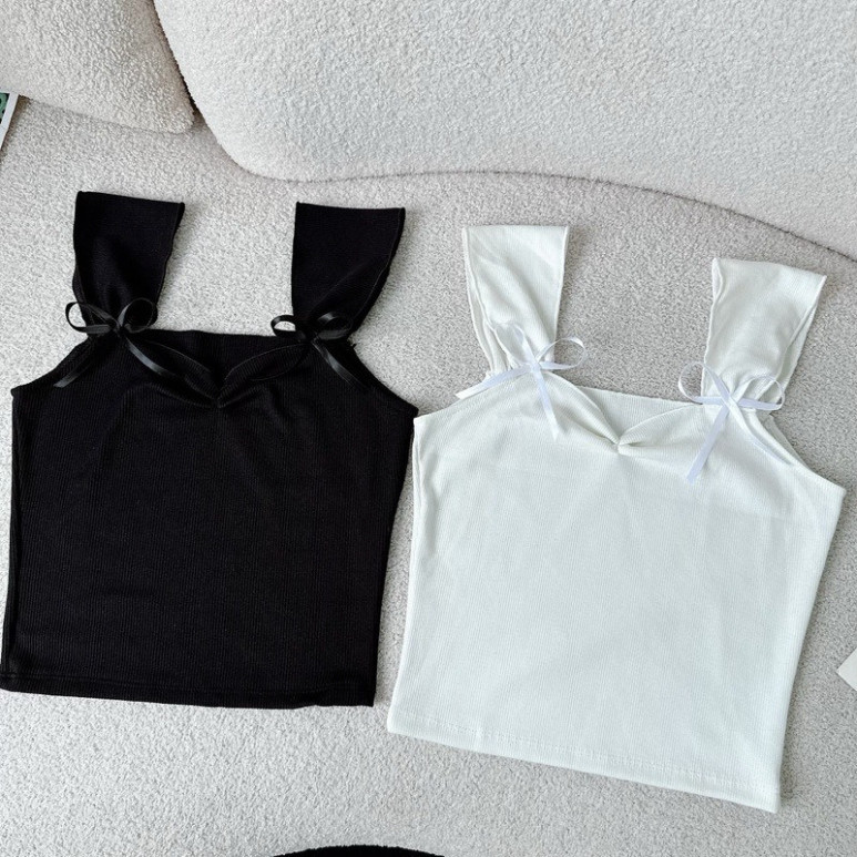 Áo kiểu 2 dây nơ  phong cách xinh xắn, dễ thương CUTE, siêu hot hit, thích hợp với mọi phong cách A89 | BigBuy360 - bigbuy360.vn