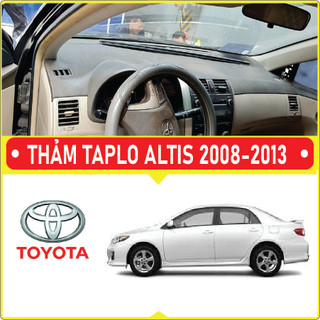 Thảm taplo toyota altis 2008 2009 2010 2011 2012 2013 da carbon, da vân gỗ đen, nhung cừu cao cấp, chuẩn form