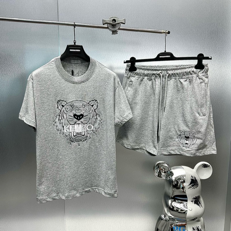 Bộ Đồ Nam Cộc Tay Mặc Hè KZ Cotton Logo Hình Mặt Hổ Vằn Thân Phối Chữ Sau Gáy Cao Cấp Dành Cho Anh Em Boy Phố Đi Biển G5