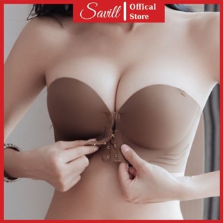 Áo ngực nữ quây ngang cài trước su mịn đệm 5cm dày, Áo lót không gọng 2 dây tháo rời SAVILL A806