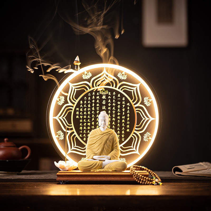 Tượng Phật Như Lai，Tượng Phật Thích Ca Mâu Ni，tượng phật gốm sứ，Chiều cao tổng thể 31,5cm