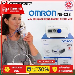 Máy xông mũi họng Omron NE-C28 (khí dung NE-C28 Công nghệ Van Ảo mới nhất tránh lãng phí thuốc) | ThanhTuanMedical