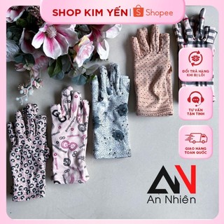  Găng tay chống nắng nữ bao tay nữ loại dài 3 tấc bít ngón và hở ngón vải cotton 2 lớp dày dặn 