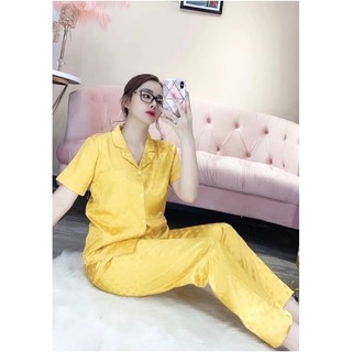 Đồ Bộ Pizama Tay Ngắn Quần Dài Lụa Gấm