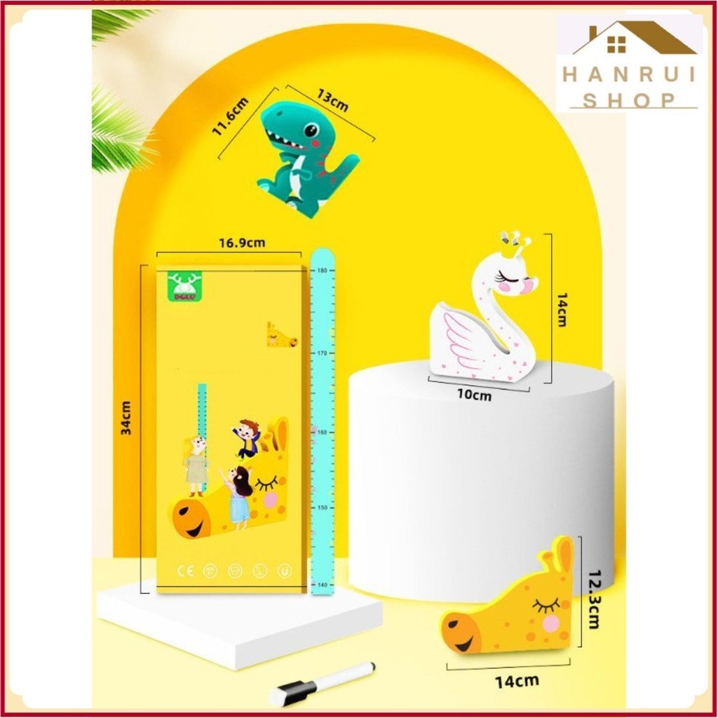 Bộ đo chiều cao cho bé trang trí tường đẹp mắt Dino Kids từ tính ❤️Hanrui Shop❤️