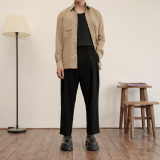 Quần vải form baggy crop UNCLÉ Black Andre