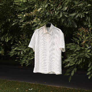 Áo sơ mi ngắn tay unclé white telles shirt