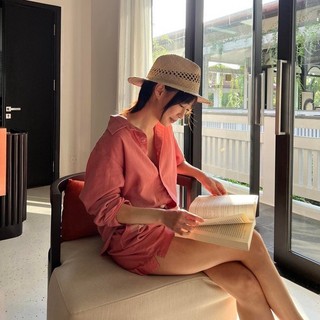 Quần short cạp chun UNCLÉ Pink Jacques
