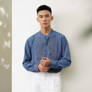 Áo sơmi cổ tàu dài tay UNCLÉ Asiatique