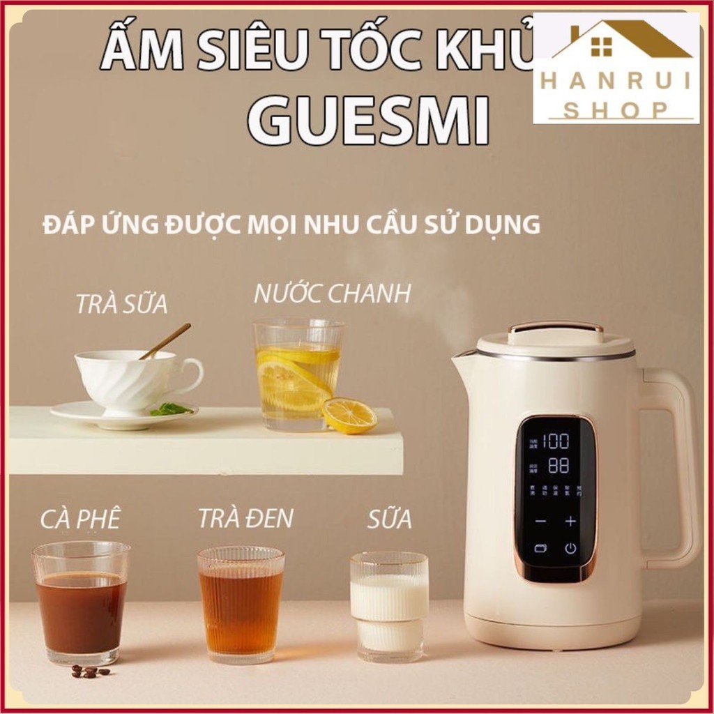 Ấm đun nước siêu tốc khử Clo trong nước giữ nhiệt 48H GUESMI NTC cảm ứng cao cấp - tiết kiệm điện ❤️