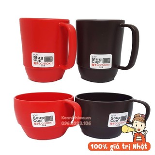 Cốc nhựa có quai INOMATA Mug Cup cốc chịu nhiệt 140 độ và dùng được trong lò vi sóng - hàng nội địa Nhật