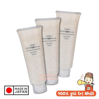 Sữa rửa mặt tẩy da chết MUJI cho da nhạy cảm tuýp 120g | Hàng nội địa Nhật