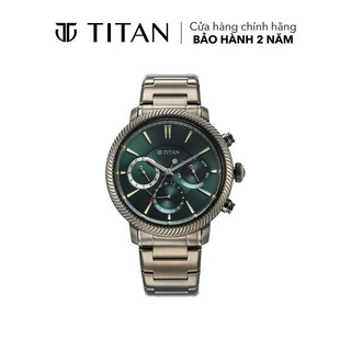 Đồng hồ nam titan dây thép không gỉ stellar màu xanh lá 44 mm - 10012qm01