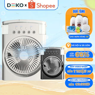 Quạt Điều Hòa Hơi Nước Mini, quạt Phun Sương mini để bàn 3 chế độ gió dung tích 600ml có đèn led