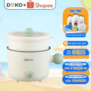Nồi lẩu điện đa năng mini QZHU dung tích 1,8L nồi lẩu mini đa năng kèm khay hấp chống dính METIS