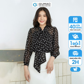 Áo họa tiết thắt nơ gumac ad08018