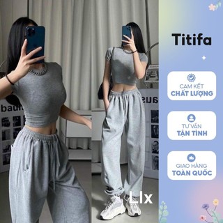 Quần Jogger Nữ Có Bo Gấu Chất Vải Da Ca HL154