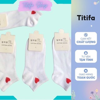Tất Nữ Cổ Ngắn Họa Tiết Tim Phong Cách Hàn Quốc - Titifa Shop