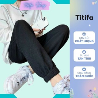 Quần Jogger Ống Rộng Bo Gấu Dáng Thể Thao Chất Xốp Tổ Ong Hàng Đẹp - Titifa Shop