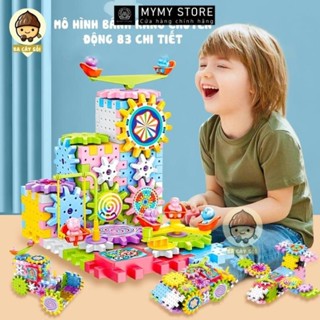 Bộ đồ chơi lắp ghép thông minh bánh răng chuyển động 83 chi tiết  , Đồ chơi mô hình lắp ráp phát triển trí tuệ cho bé