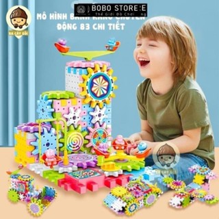 Bộ đồ chơi lắp ghép mô hình bánh răng chuyển động 83 chi tiết , Đồ chơi lắp ráp đa dạng phát triển trí tuệ cho bé