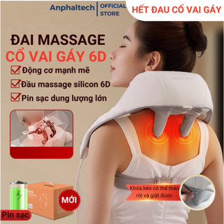 Máy massage cổ vai gáy 6d có đèn hồng ngoại cao cấp, đai massage cổ vai gáy giảm nhức mỏi