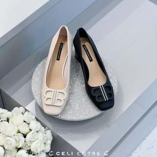 Giày cao gót nữ Celi Shoes 7p gót vuông da trơn CG796