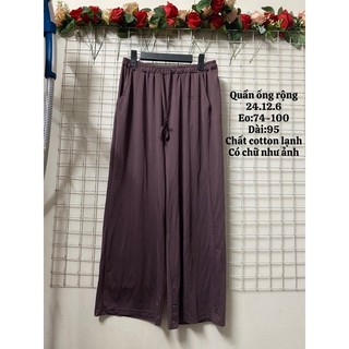 Quần ống rộng, ,CHất cotton lạnh, có chữ như ảnh