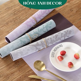  Tấm Lót Bàn Ăn Placemat PVC Họa Tiết Cây Táo Cách Nhiệt Tốt Chống Thấm Dầu Chống Bám Bẩn - 0048 
