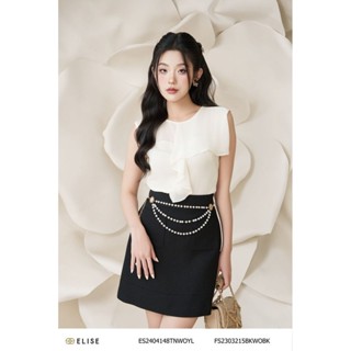 Áo chiffon vàng nhạt SN bèo ngực thiết kế Elise ES2404148TNWOYL