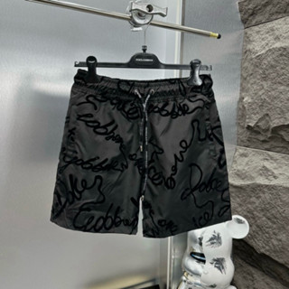 Quần Short Gió Nam Đen Dập Hoạ Tiết Vân Chữ Nhung Monogram Hai Mặt Phối Dây Rút Dệt Chữ Cho Các Boy Phố Đi Bar 2024