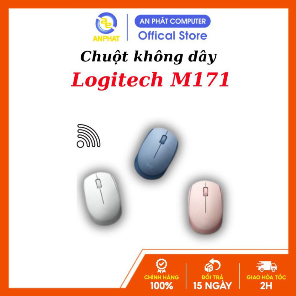 Chuột không dây Logitech M171 Trắng - hàng chính hãng
