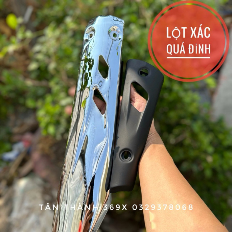 Ốp pô ex 2010 inox 304 trắng đen gắn như zin pô Ex 2010