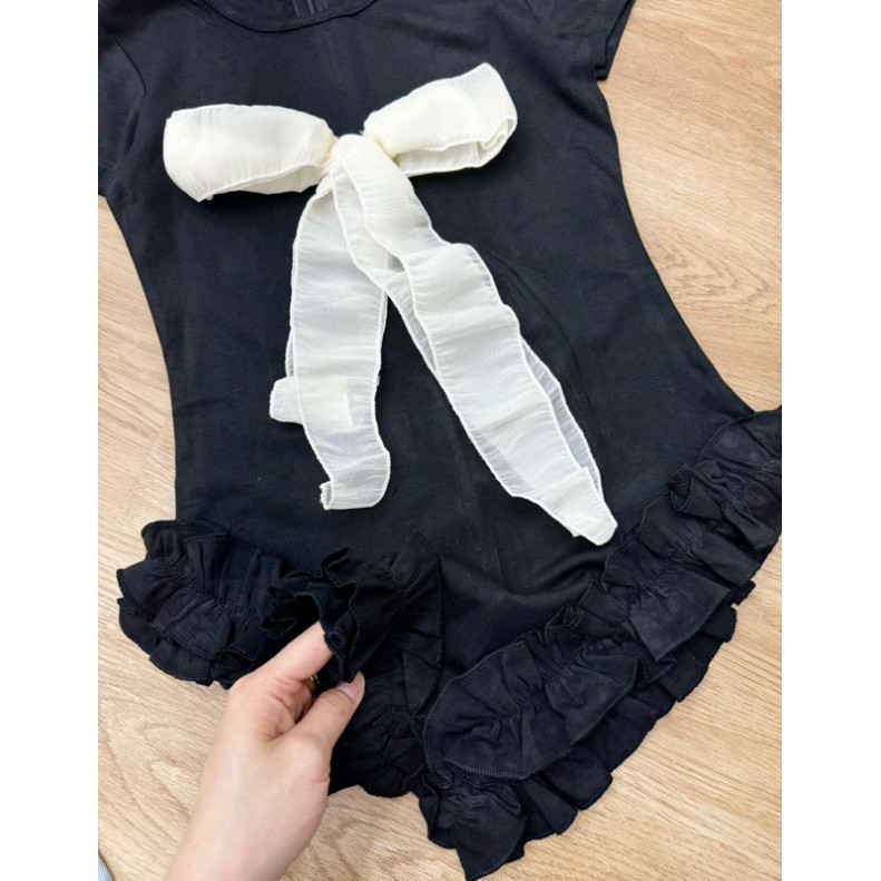 [HOT] Jumsuit Bikini Bèo Nơ Ngực Tay Cộc Chất Co Dãn Thoải Mái, body suit đi biển đi chơi siêu xinh B001 | BigBuy360 - bigbuy360.vn