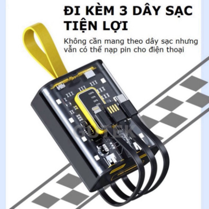 Pin Sạc Dự Phòng trong suốt sạc nhanh Y698 20.000MAH đèn Led sạc nhiều thiết bị dung lượng lớn new HOT-VINATECH | BigBuy360 - bigbuy360.vn