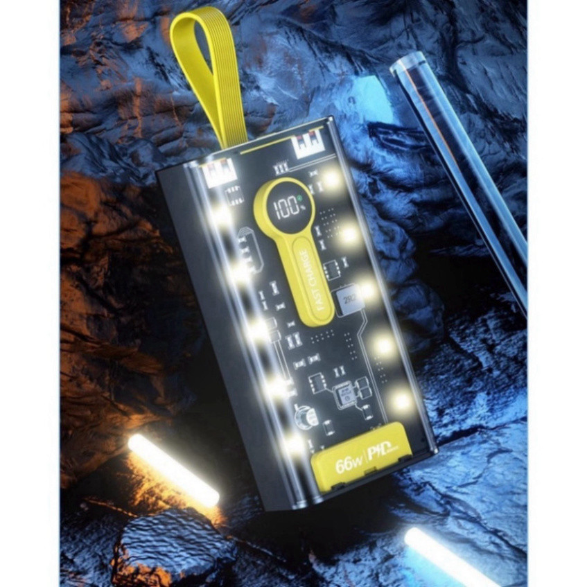 Pin Sạc Dự Phòng trong suốt sạc nhanh Y698 20.000MAH đèn Led sạc nhiều thiết bị dung lượng lớn new HOT-VINATECH | BigBuy360 - bigbuy360.vn