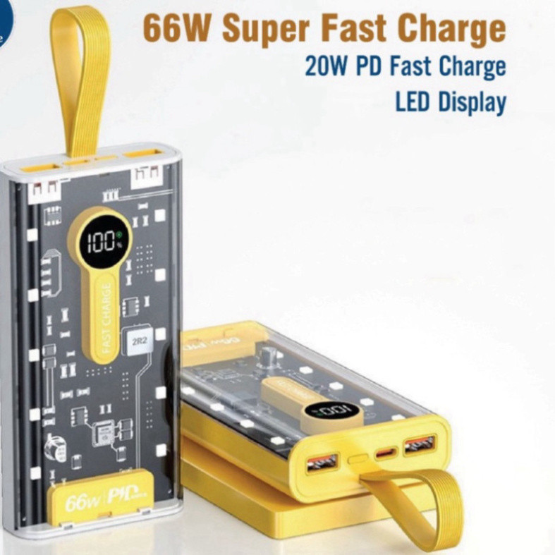 Pin Sạc Dự Phòng trong suốt sạc nhanh Y698 20.000MAH đèn Led sạc nhiều thiết bị dung lượng lớn new HOT-VINATECH | BigBuy360 - bigbuy360.vn