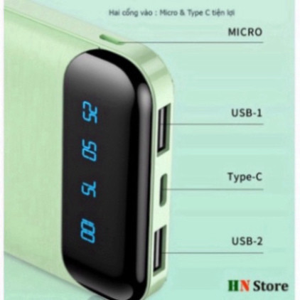 Sạc Dự Phòng 20000mAh WK WP-163 Chính Hãng Hỗ Trợ Sạc Nhanh tích hợp màn hình LED hot-VINATECH | BigBuy360 - bigbuy360.vn